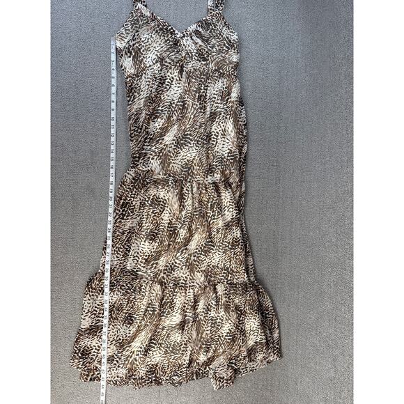 Express Maxi Dress Chiffon Tiered Animal Abstract Print Sleeveless Medium - Picture 9 of 10